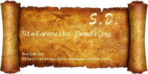 Stefanovits Demény névjegykártya